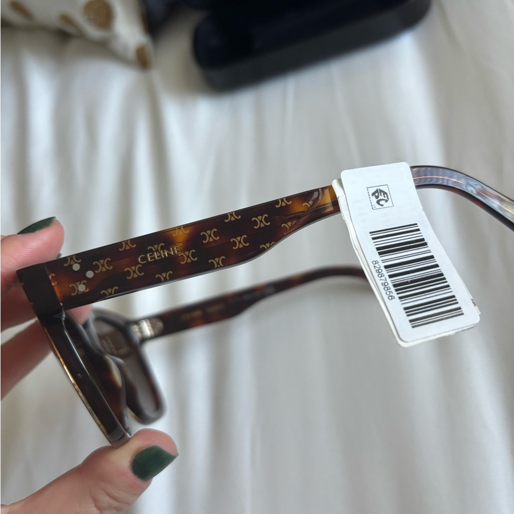 NWT Celine triomphe logo sunglasses brown havana - Picture 10 of 16